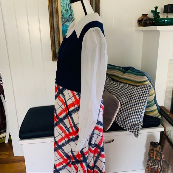 Vintage 1960’s Long Sleeved Red, White Dress - Picture 5 of 8